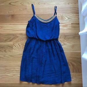 blue beaded dress